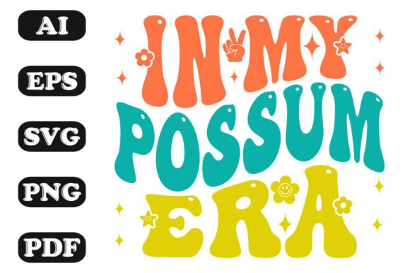 Download In My Possum Era Groovy Retro Wavy T-shi - Groovy retro wavy Collection