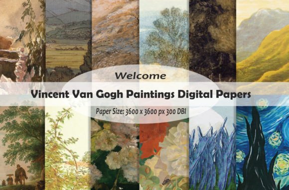 Download Vincent Van Gogh Paintings Digital Paper - Premium Resources